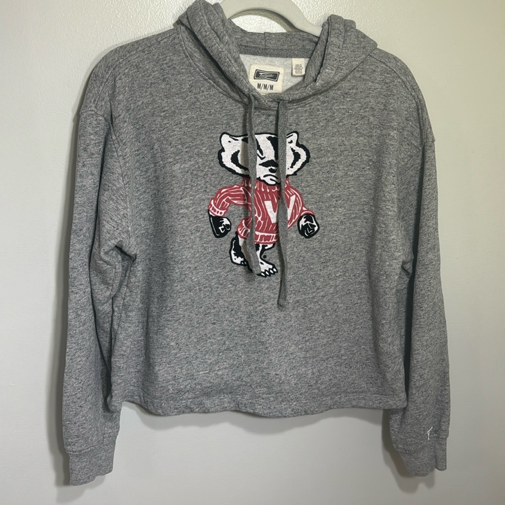Tailgate University of Wisconsin Badgers Crop Hoodie Medium